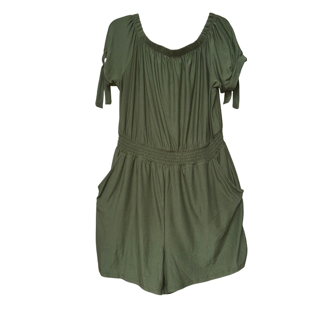 Derek Heart Womens Festival Off Shoulder Romper 1X Plus Hippie Boho Beach Travel